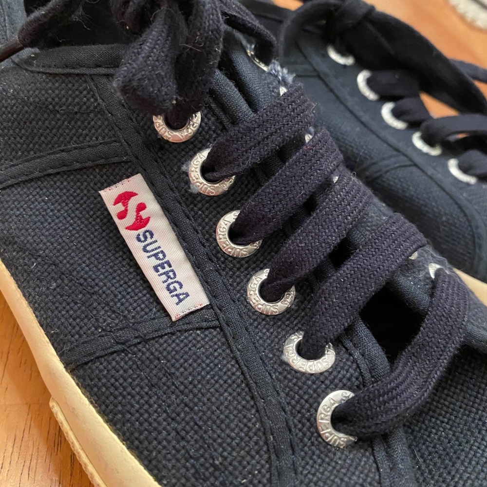 Superga navy & white canvas sneakers EU 40 US 9 - Picture 5 of 11